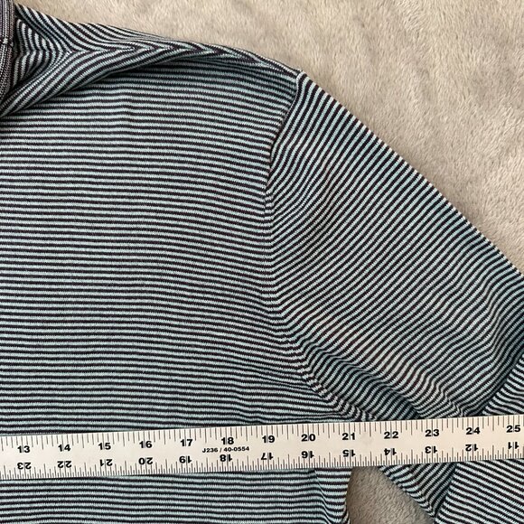 Title Nine Roll Neck Sweater Blue Striped Long Sleeve Shirt XL Women's - Picture 5 of 6